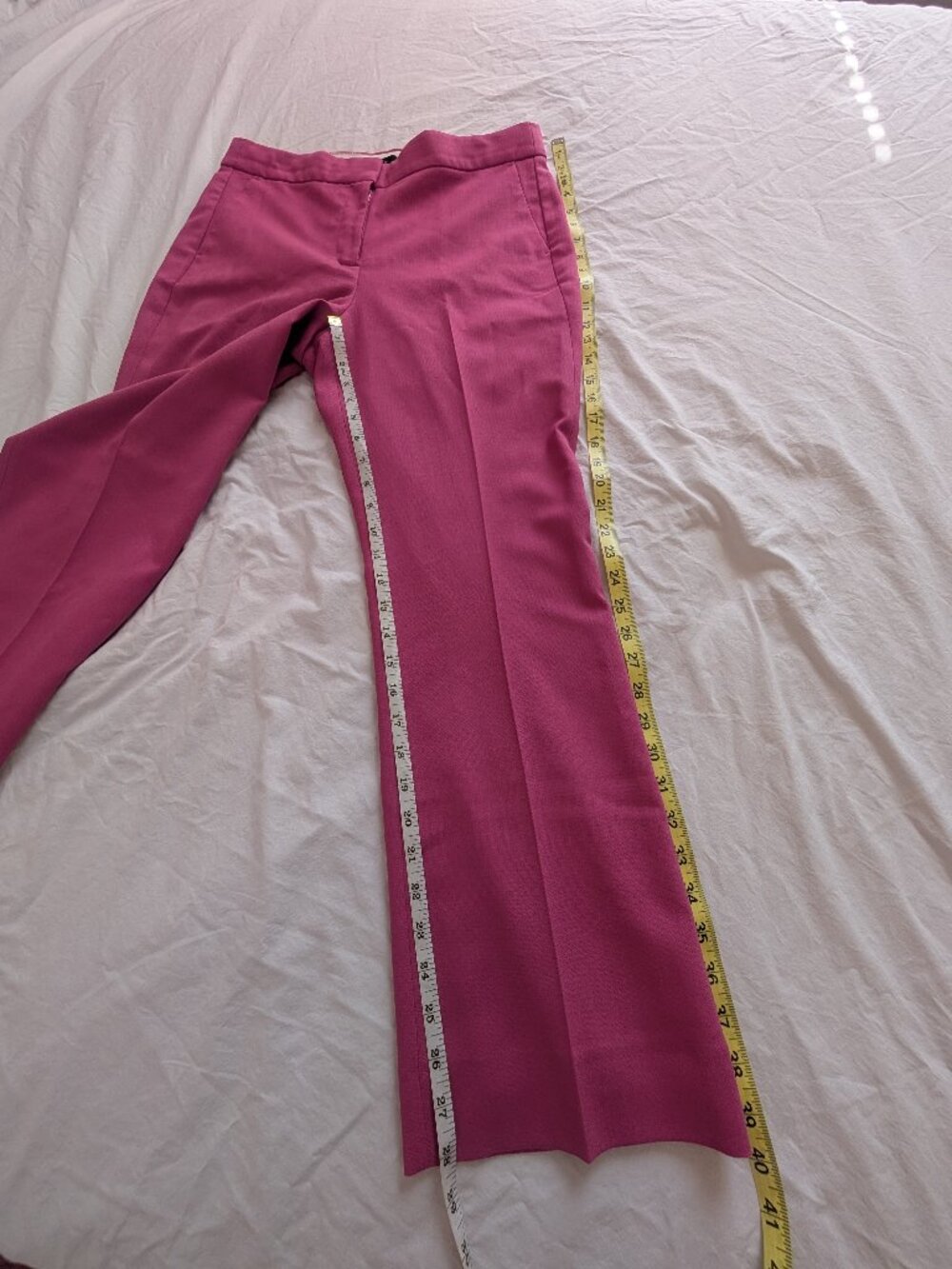 EUC J. Crew Pink Willa Full Length Wool Trousers in Size 10 - Picture 11 of 16